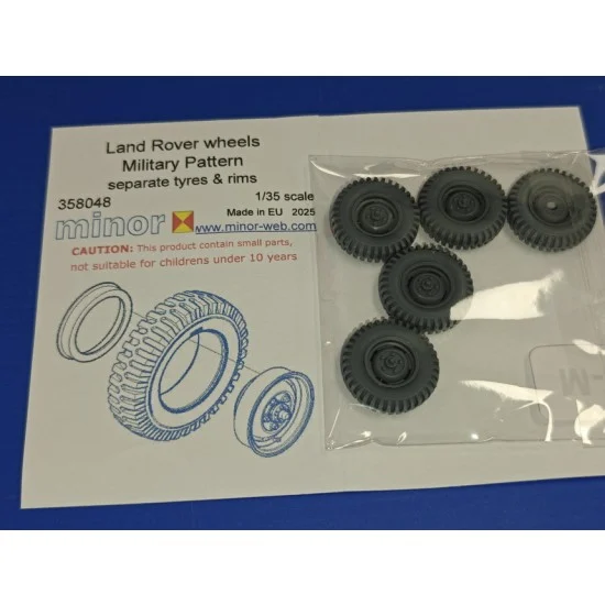 Minor 358048 1/35 Land Rover 7.50 Military Standard Wheels (separate rims) - Military Vehicles & Tanks