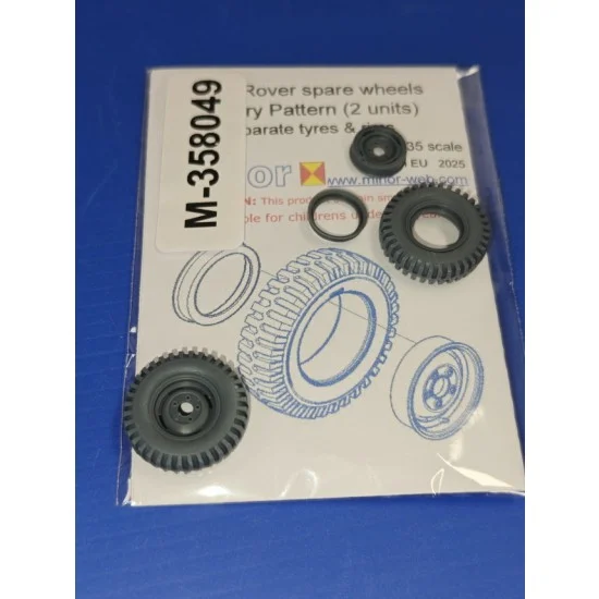 Minor 358049 1/35 Land Rover 7.50 Military Standard Spare Wheels (2pcs, separate rims) - Military Vehicles & Tanks
