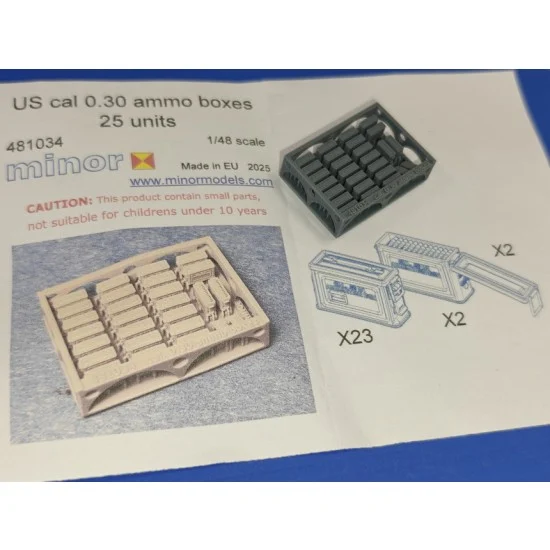 Minor 481034 1/48 3D printed cal.0.30 Ammunition Boxes - Military Vehicles & Tanks