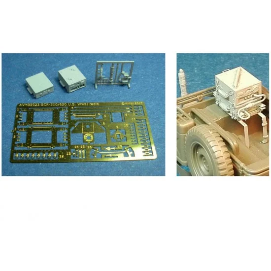 Minor 351023 1/35 WWII US Jeep SCR-510/610 Radio set (3D printed resin & PE sheet)