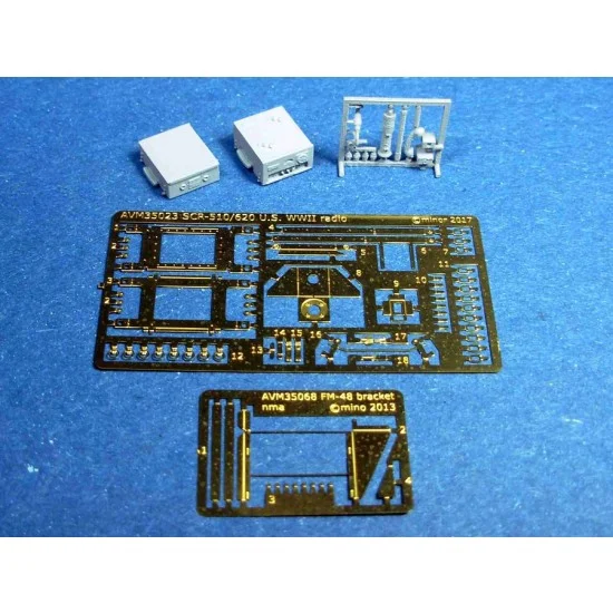 Minor 351093 1/35 WWII US Halftrack SCR-510/610 Radio & FM-48 Bracket (3D printed resin & PE sheet)