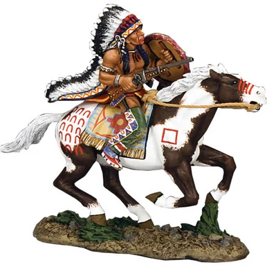 Little Wolf Wearing Warbonnet on Horseback 1/30 Figure - King and Country