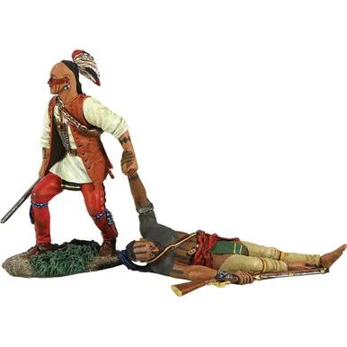 Woodland Indian Dragging Comrade 1/30 Figure Set William Britain (16013)