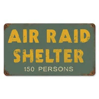 Air Raid Shelter Metal Sign - Vintage Sign Co.