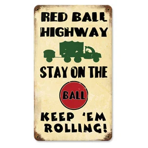 Red Ball Highway Metal Sign - Vintage Sign Co.
