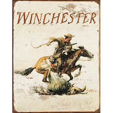 Winchester Logo Tin Sign - Desperate Enterprises