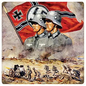 Soldiers and Flags Metal Sign - Vintage Sign Co.