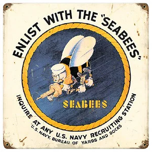 Seabees Vintage Metal Sign HA017 - Vintage Sign Co.