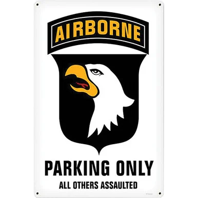 101st Airborne Parking Only Metal Sign PTS502 - Vintage Sign Co.