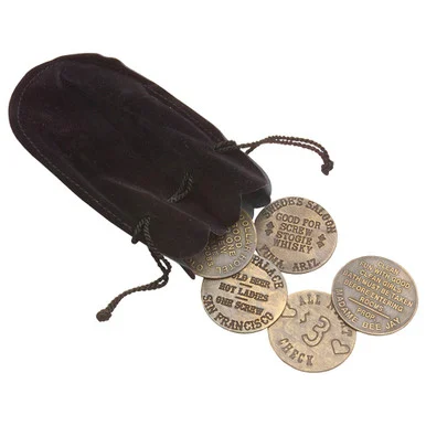 5-piece Old West Cat House Tokens Replica With Black