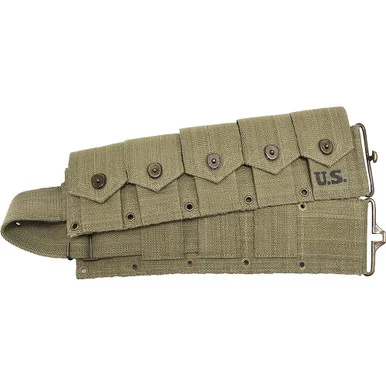 GARAND M1923 CARTRIDGE BELT MARKED JT&L® 1943 LIGHT OD World War Supply (652)
