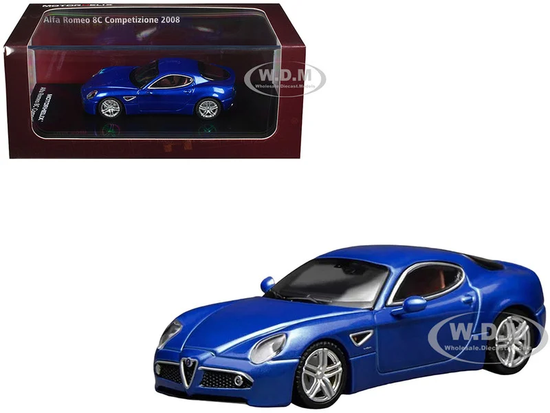 2008 Alfa Romeo 8C Competizione Blue Metallic 1/64 Diecast Model Car by MotorHelix - Alfa Romeo Models
