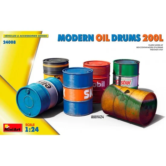 MiniArt 24008 1/24 Modern Oil Drums 200L - Scenics & Diorama