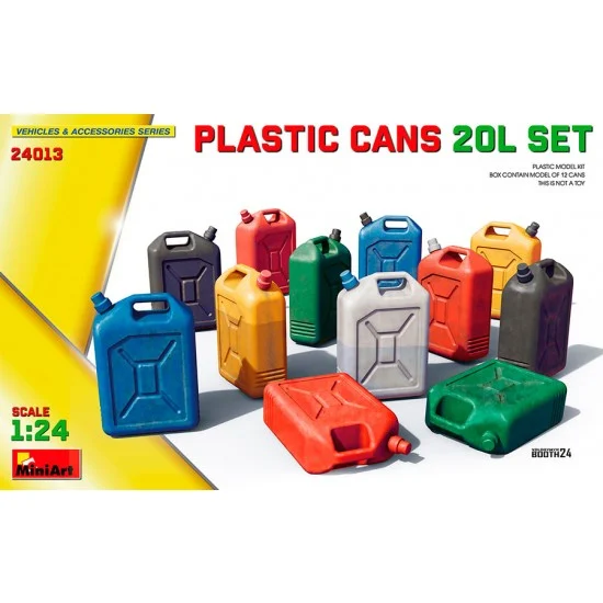 MiniArt 24013 1/24 Plastic Cans 20L Set (12pcs) - Scenics & Diorama