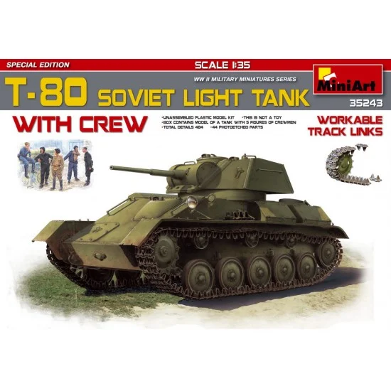 MiniArt 35243 1/35 Soviet Light Tank T-80 with Crew [Special Edition]