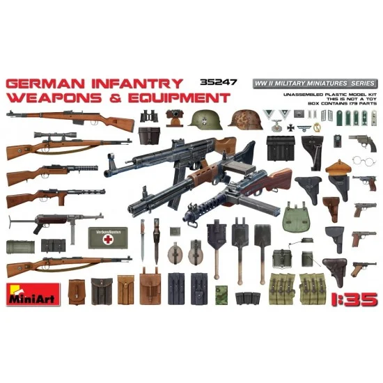 MiniArt 35247 1/35 WWII German Infantry Weapons & Equipment - Model Figures