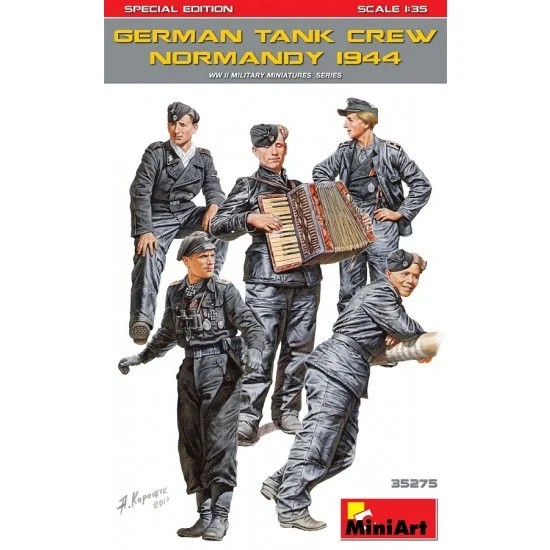 MiniArt 35275 1/35 German Tank Crew in Normandy 1944 [Special Edition] (5 figures) - Model Figures