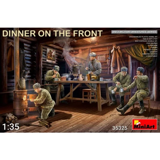 MiniArt 35325 1/35 Dinner On The Front (5 Figures & Diorama) - Model Figures