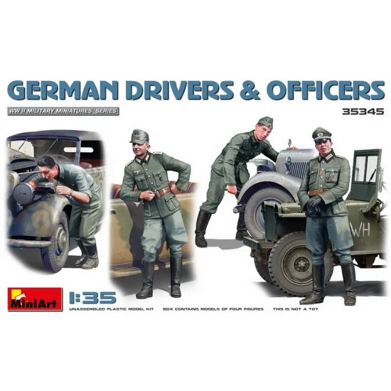 MiniArt 35345 1/35 German Drivers & Officers (4 figures) - Model Figures