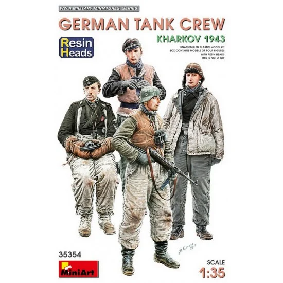 MiniArt 35354 1/35 German Tank Crew, Kharkov 1943 w/Resin Heads - Model Figures