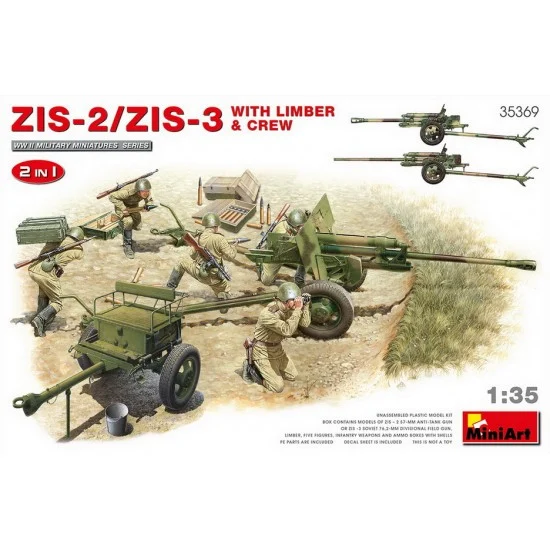 MiniArt 35369 1/35 ZIS-2/ZIS-3 w/Limber & Crew (2 in 1)