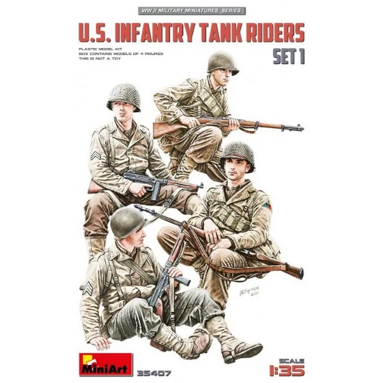 MiniArt 35407 1/35 US Infantry Tank Riders Set #1 - Model Figures
