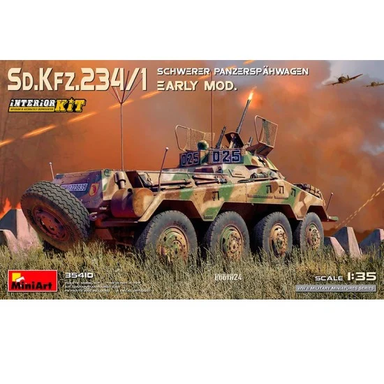 MiniArt 35410 1/35 Sd.Kfz.234/1 Schwerer Panzerspahwagen Early [Interior Kit] - Military Vehicles & Tanks