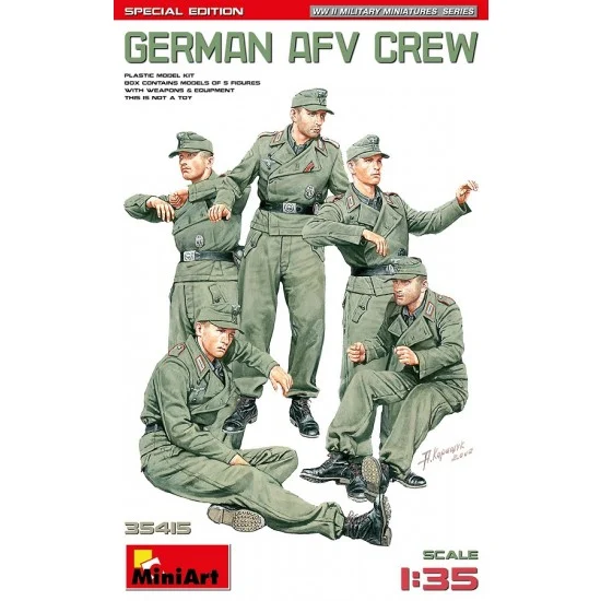 MiniArt 35415 1/35 German AFV Crew (5 figures) [Special Edition] - Model Figures