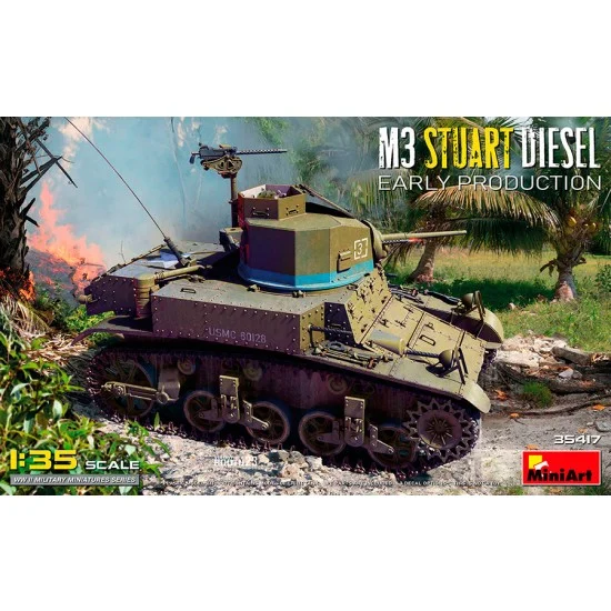 MiniArt 35417 1/35 M3 Stuart Diesel, Early Production - Military Vehicles & Tanks