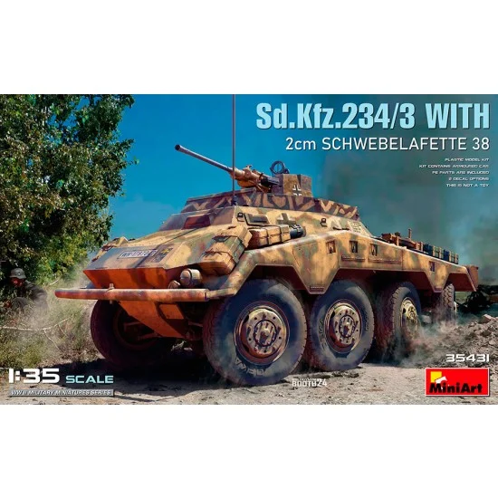 MiniArt 35431 1/35 Sd.Kfz.234/3 with 2cm Schwebelafette 38 - Military Vehicles & Tanks
