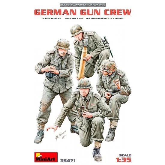 MiniArt 35471 1/35 WWII German Gun Crew (4 figures) - Model Figures