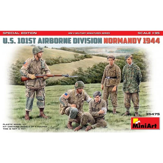 MiniArt 35475 1/35 US 101St Airborne Division Normandy 1944 (5 figures) [Special Edition] - Model Figures