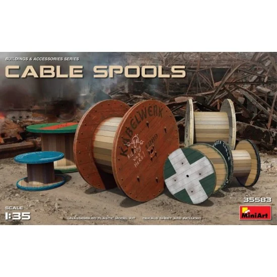 MiniArt 35583 1/35 Cable Spools (6pcs, 20 decal options) - Scenics & Diorama