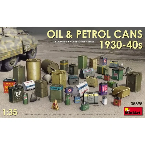 MiniArt 35595 1/35 Oil and Petrol Cans 1930-40s (36 cans)