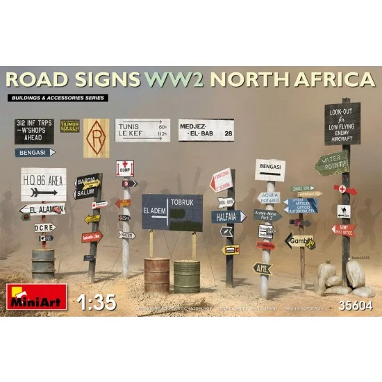 MiniArt 35604 1/35 WWII Road Signs in North Africa - Scenics & Diorama