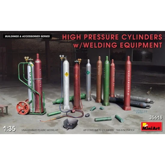 MiniArt 35618 1/35 High Pressure Cylinders w/Welding Equipment - Scenics & Diorama
