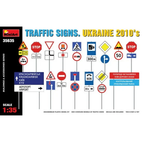 MiniArt 35635 1/35 Traffic Signs, Ukraine 2010s - Scenics & Diorama