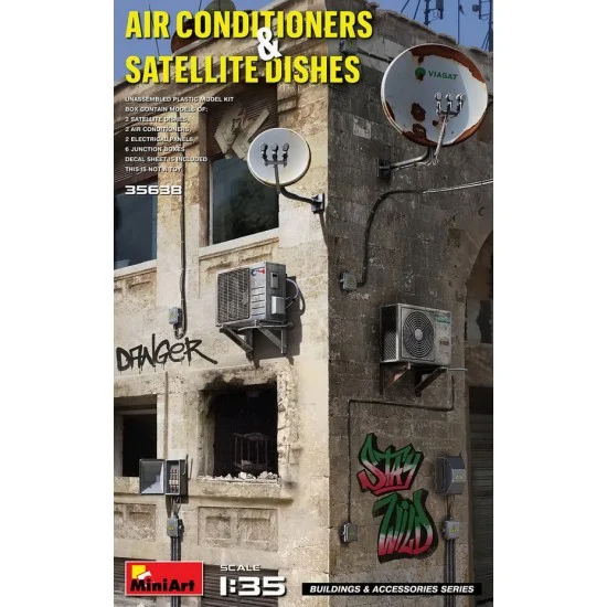 MiniArt 35638 1/35 Air Conditioners & Satellite Dishes - Scenics & Diorama