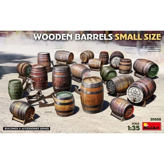 MiniArt 35658 1/35 Wooden Barrels in Small Size (20pcs) - Scenics & Diorama
