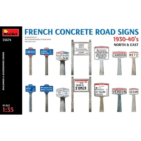 MiniArt 35674 1/35 French Concrete Road Signs 1930-40s, North and East