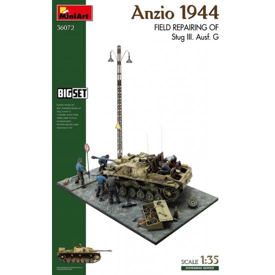MiniArt 36072 1/35 Anzio 1944. Field Repairing of Stug III. Ausf. G. Big Set - Military Vehicles & Tanks