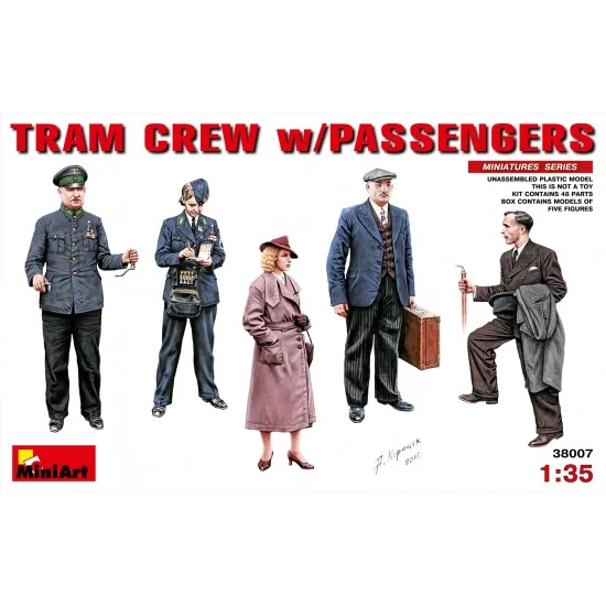 MiniArt 38007 1/35 Tram Crew with Passengers (5 Figures) - Model Figures
