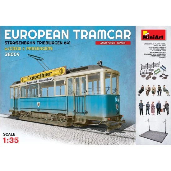 MiniArt 38009 1/35 European Tramcar (StraBenbahn Triebwagen 641) with Crew and Passengers - Military Vehicles & Tanks