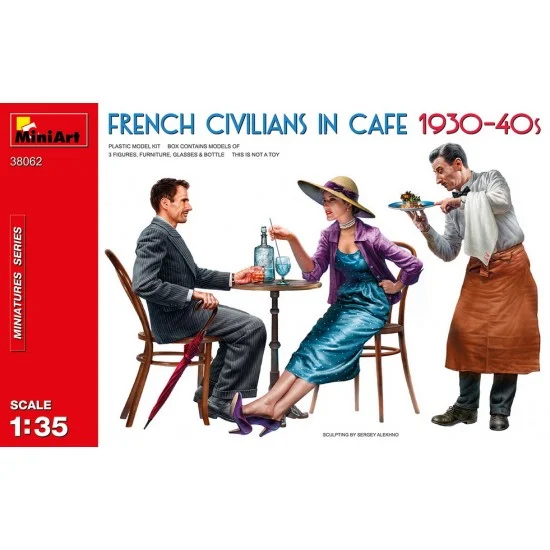 MiniArt 38062 1/35 French Civilians in Cafe 1930-40s (3 figures & accessories)