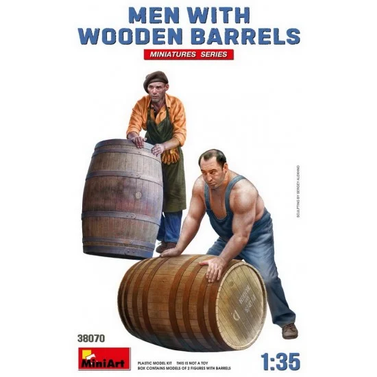 MiniArt 38070 1/35 Men with Wooden Barrels (2 figures & 2 barrels) - Model Figures