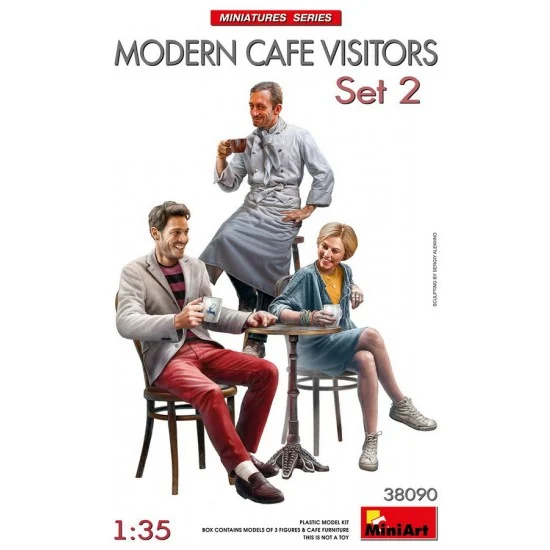 MiniArt 38090 1/35 Modern Cafe Visitors Set #2 (3 figures) - Model Figures