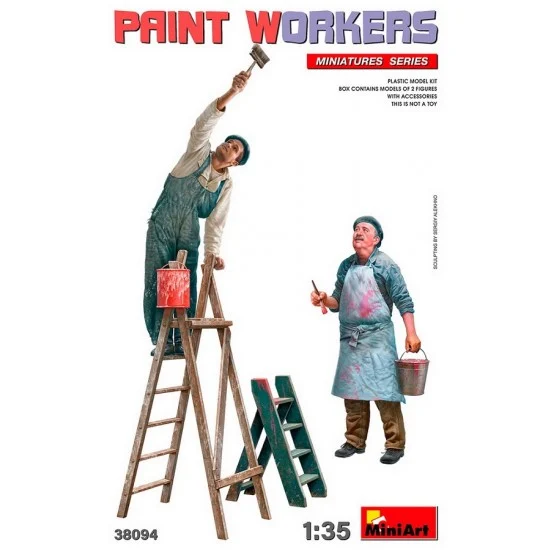 MiniArt 38094 1/35 Paint Workers (2 figures) with Accessories - Model Figures