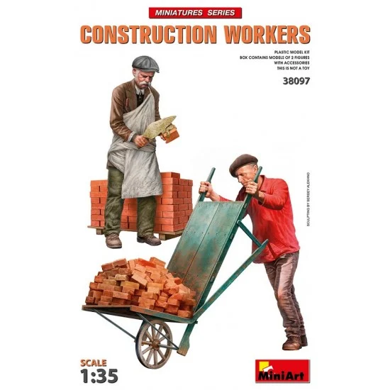 MiniArt 38097 1/35 Construction Workers with Accessories - Model Figures