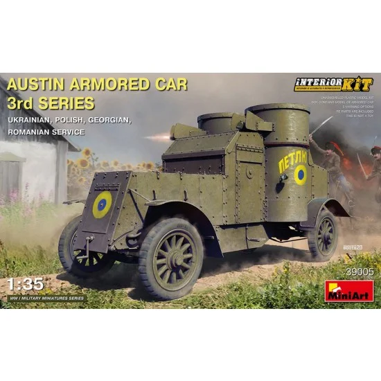 MiniArt 39005 1/35 Austin Armoured Car 3rd Series: Ukrainian, Polish, Georgian, Romanian Service - Military Vehicles & Tanks
