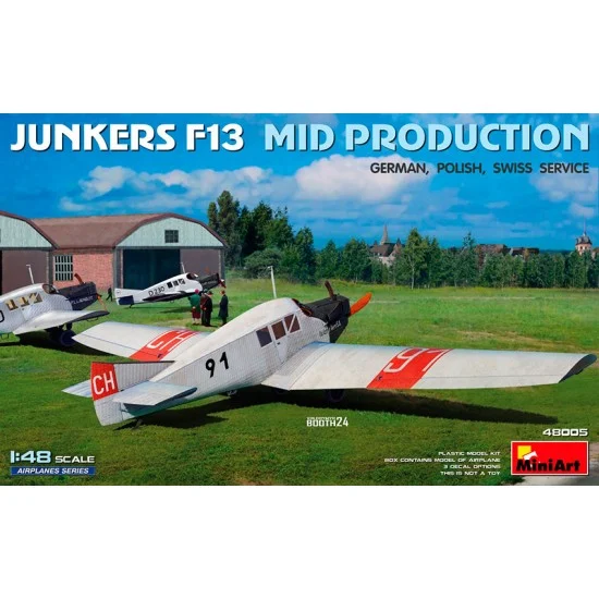 MiniArt 48005 1/48 Junkers F13. Mid Prod, German/Polish/Swiss Service - Model Planes